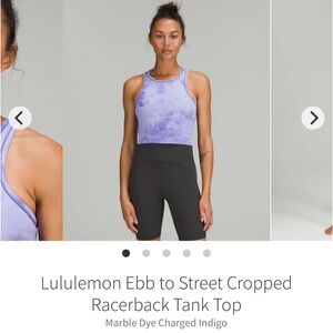 Lululemon Ebb to Street Cropped Racerback Tank Top.